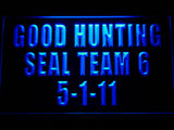 FREE Navy SEAL Team Six Good Hunting 5-1-11 LED Sign - Blue - TheLedHeroes