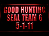 FREE Navy SEAL Team Six Good Hunting 5-1-11 LED Sign - Red - TheLedHeroes