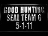 FREE Navy SEAL Team Six Good Hunting 5-1-11 LED Sign - White - TheLedHeroes