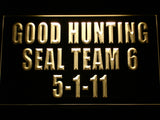 FREE Navy SEAL Team Six Good Hunting 5-1-11 LED Sign - Yellow - TheLedHeroes