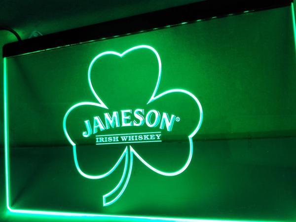 Jameson Shamrock LED Neon Sign USB - Green - TheLedHeroes