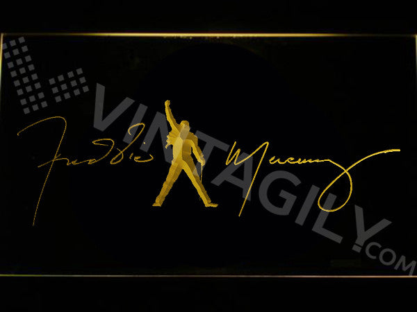 Freddie Mercury LED Sign - Yellow - TheLedHeroes