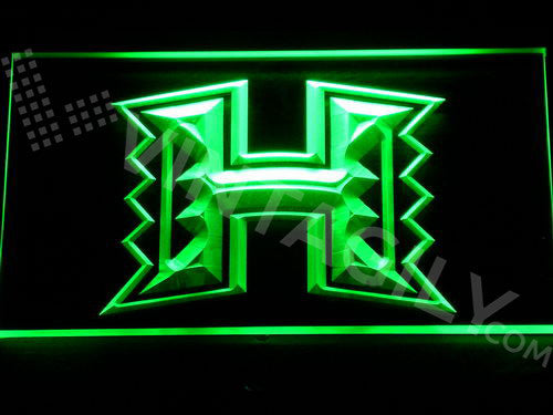 FREE Hawaii Rainbow Warriors LED Sign - Green - TheLedHeroes