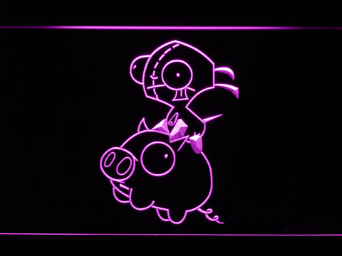 FREE Invader Zim Piggy LED Sign - Purple - TheLedHeroes