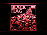 FREE Black Flag - Six Pack LED Sign - Red - TheLedHeroes