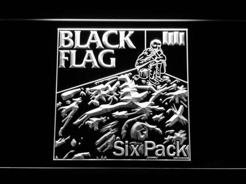Black Flag - Six Pack LED Neon Sign Electrical - White - TheLedHeroes