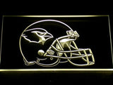 Arizona Cardinals Helmet LED Neon Sign USB - Yellow - TheLedHeroes