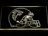 Atlanta Falcons Helmet LED Neon Sign USB - Yellow - TheLedHeroes