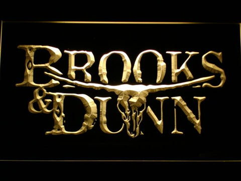 Brooks & Dunn LED Neon Sign USB - Yellow - TheLedHeroes