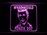 What would fonzie do? LED Neon Sign USB - Purple - TheLedHeroes