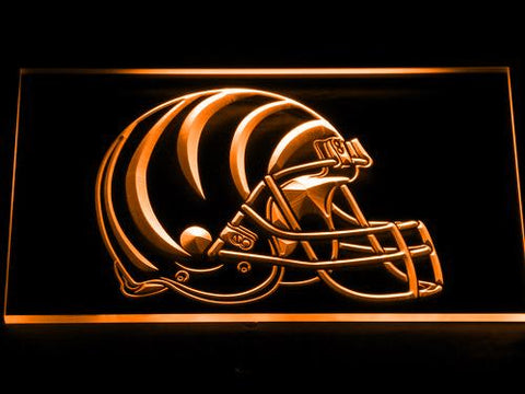 Cincinnati Bengals Helmet LED Neon Sign Electrical - Orange - TheLedHeroes