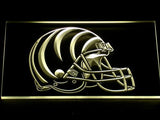 Cincinnati Bengals Helmet LED Neon Sign USB - Yellow - TheLedHeroes