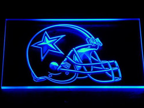 Dallas Cowboys Helmet LED Neon Sign USB - Blue - TheLedHeroes