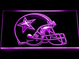 Dallas Cowboys Helmet LED Neon Sign USB - Purple - TheLedHeroes