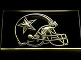 Dallas Cowboys Helmet LED Neon Sign USB - Yellow - TheLedHeroes