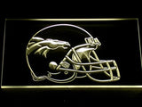 Denver Broncos Helmet LED Neon Sign USB - Yellow - TheLedHeroes