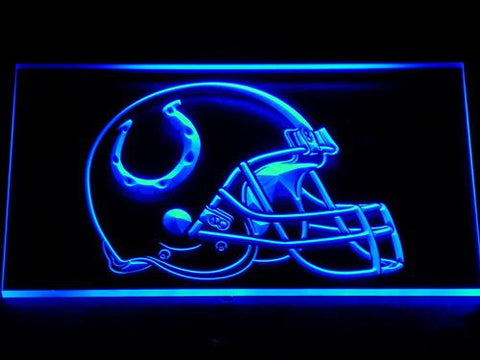 Indianapolis Colts Helmet LED Neon Sign USB - Blue - TheLedHeroes