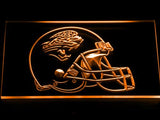 Jacksonville Jaguars Helmet LED Neon Sign USB - Orange - TheLedHeroes