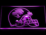 Jacksonville Jaguars Helmet LED Neon Sign USB - Purple - TheLedHeroes
