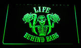 Harley Davidson Life Behind Bars LED Sign - Green - TheLedHeroes