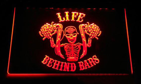 Harley Davidson Life Behind Bars LED Sign - Orange - TheLedHeroes