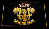 Harley Davidson Life Behind Bars LED Sign - Yellow - TheLedHeroes