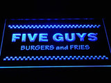 Five Guys Burger and Fries LED Neon Sign USB - Blue - TheLedHeroes