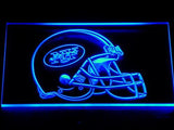 New York Jets Helmet LED Neon Sign USB - Blue - TheLedHeroes