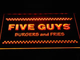 Five Guys Burger and Fries LED Neon Sign USB - Orange - TheLedHeroes