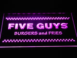 FREE Five Guys Burger and Fries LED Sign - Purple - TheLedHeroes