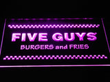 Five Guys Burger and Fries LED Neon Sign USB - Purple - TheLedHeroes
