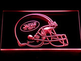 New York Jets Helmet LED Neon Sign USB - Red - TheLedHeroes