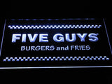 Five Guys Burger and Fries LED Neon Sign USB - White - TheLedHeroes