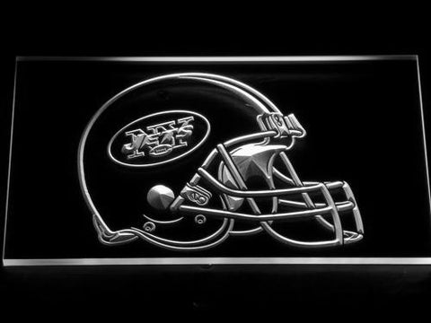 New York Jets Helmet LED Neon Sign USB - White - TheLedHeroes