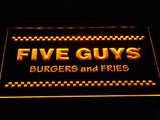 Five Guys Burger and Fries LED Neon Sign USB - Yellow - TheLedHeroes