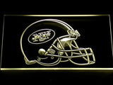 New York Jets Helmet LED Neon Sign USB - Yellow - TheLedHeroes