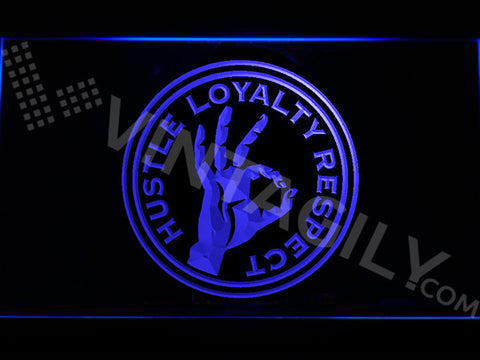 John Cena - Hustle Loyalty Respect LED Sign - Blue - TheLedHeroes