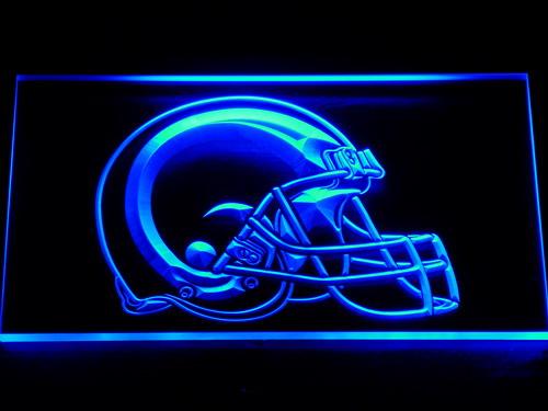 Saint Louis Rams Helmet LED Neon Sign USB - Blue - TheLedHeroes