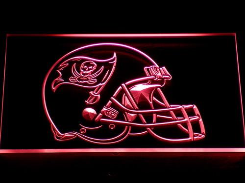 Tampa Bay Buccaneers Helmet LED Neon Sign USB - Red - TheLedHeroes