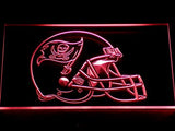 Tampa Bay Buccaneers Helmet LED Neon Sign USB - Red - TheLedHeroes