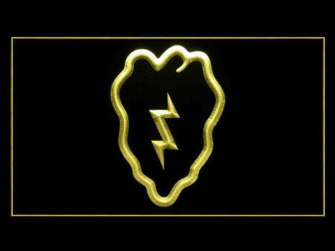 25th Infantry Division US Military LED Neon Sign USB - Yellow - TheLedHeroes