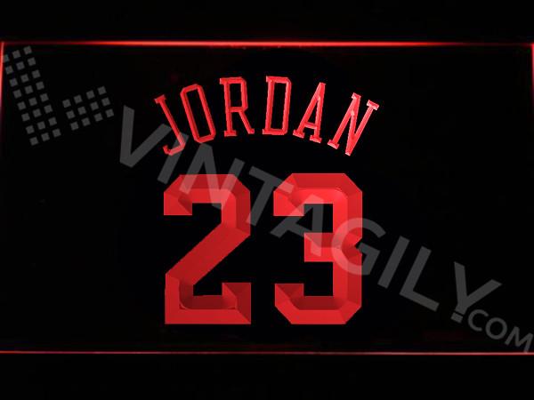 Michael Jordan 23 LED Neon Sign USB - Red - TheLedHeroes