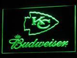 Kansas City Chiefs Budweiser LED Neon Sign USB - Green - TheLedHeroes