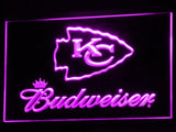 Kansas City Chiefs Budweiser LED Neon Sign USB - Purple - TheLedHeroes