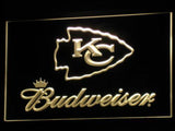Kansas City Chiefs Budweiser LED Neon Sign Electrical - Yellow - TheLedHeroes