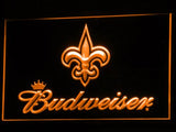 New Orleans Saints Budweiser LED Neon Sign USB - Orange - TheLedHeroes