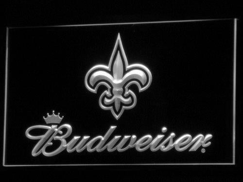 New Orleans Saints Budweiser LED Neon Sign USB - White - TheLedHeroes