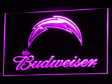 San Diego Chargers Budweiser LED Neon Sign Electrical - Purple - TheLedHeroes