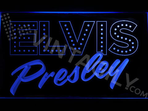 Elvis Presley 2 LED Sign - Blue - TheLedHeroes