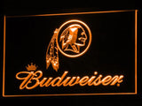 Washington Redskins Budweiser LED Neon Sign USB - Orange - TheLedHeroes